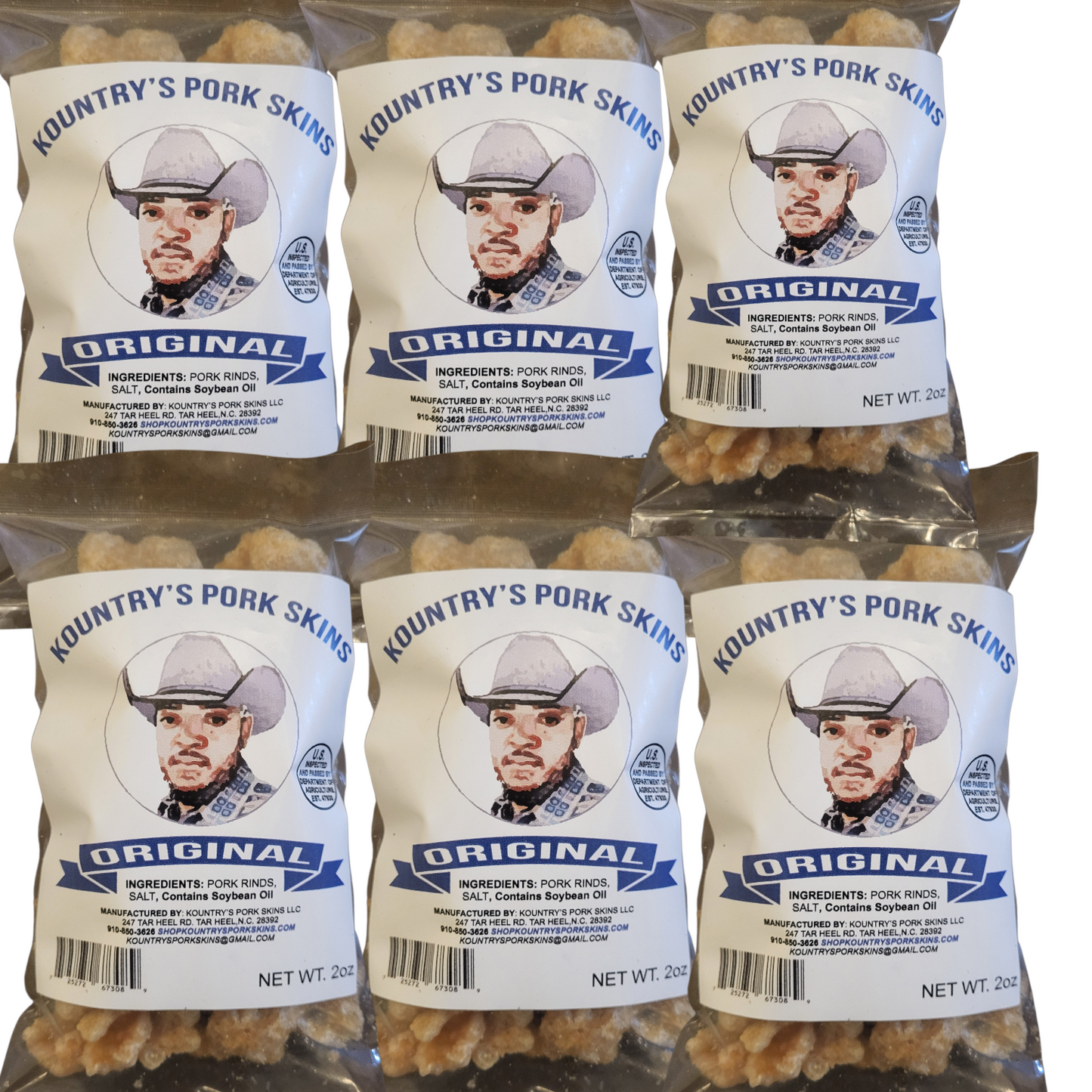 Kountry's Pork Skins Original 6 pack