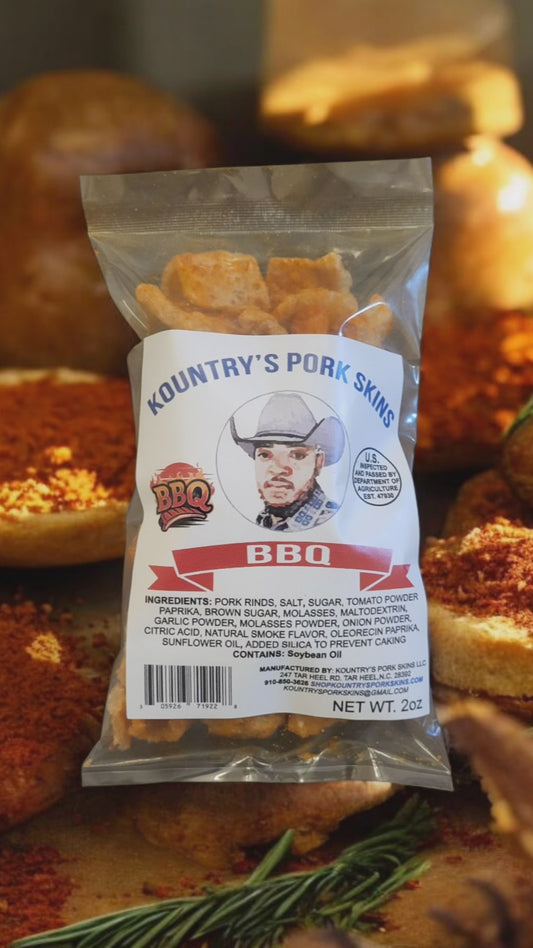 Kountry's Pork Skins BBQ flavor 6 pack